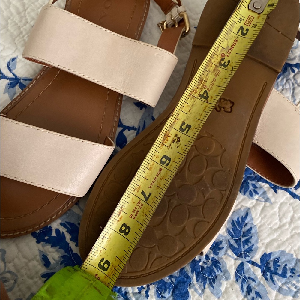 Coach Cream Leather Slingback Sandals with Gold Hardware - Picture 7 of 7